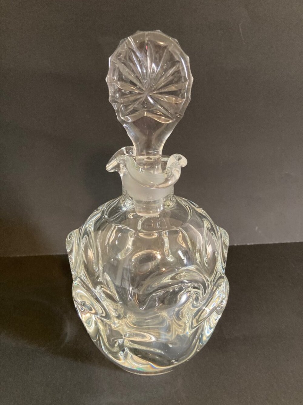 Aseda Glasbruck Sweden 1970's Clear Glass Thumbprint Glass Decanter Bo Borgström